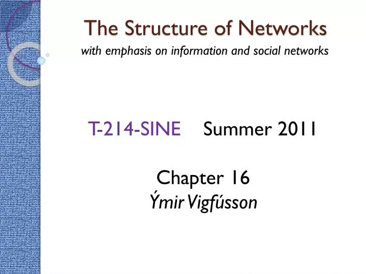 the structure of networks