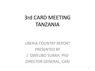 3rd CARD MEETING TANZANIA