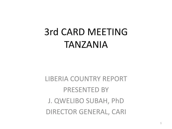 3rd card meeting tanzania