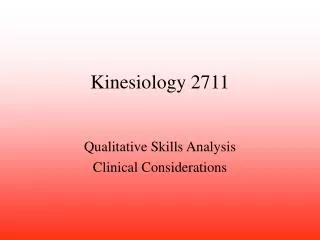 Kinesiology 2711