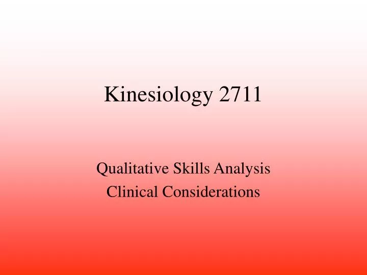 kinesiology 2711