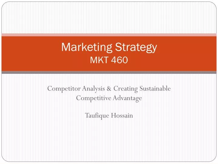 marketing strategy mkt 460