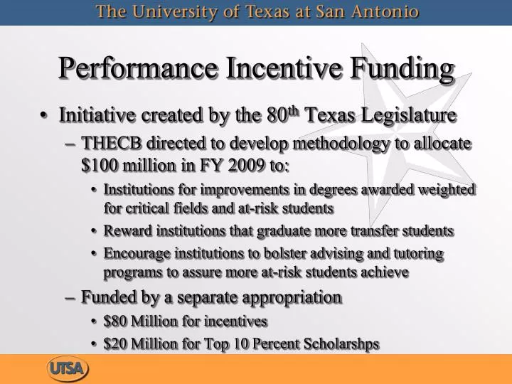 performance incentive funding