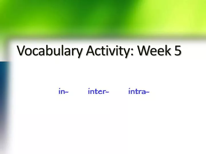 vocabulary activity week 5