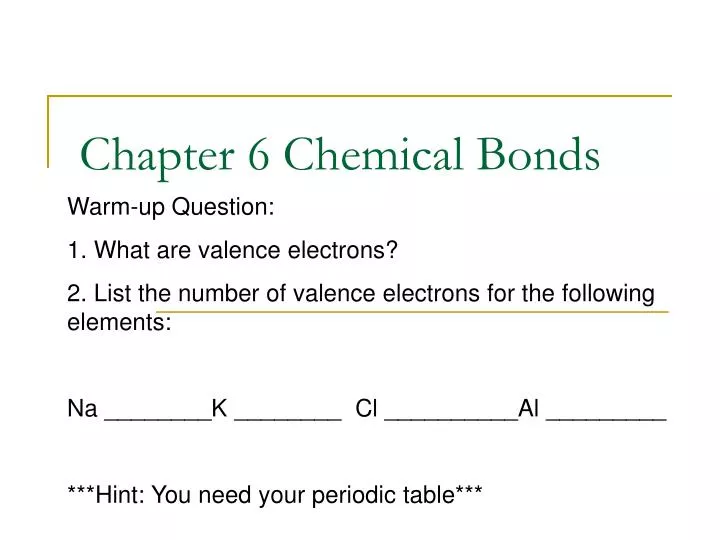 chapter 6 chemical bonds