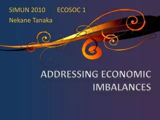 addressing economic imbalances