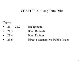 CHAPTER 21: Long Term Debt