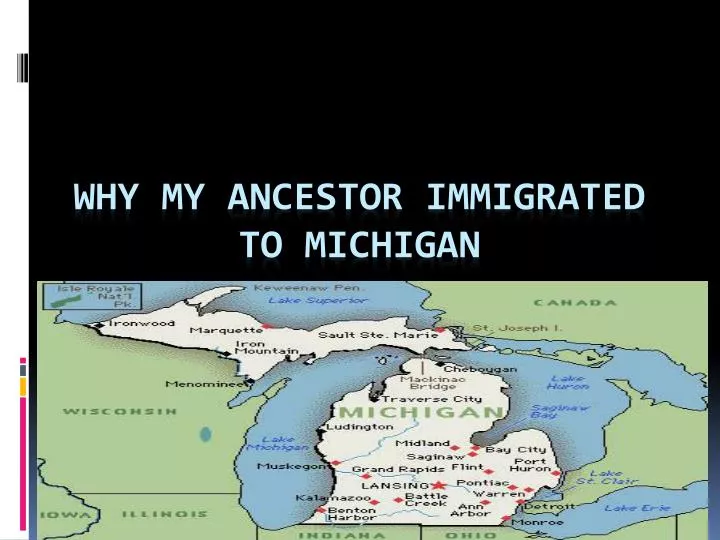 why my ancestor immigrated to michigan