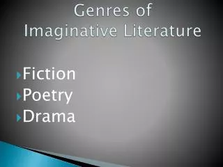 Genres of Imaginative Literature