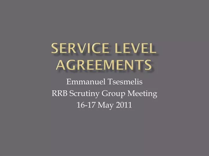 service level agreements