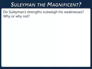 Suleyman the Magnificent?
