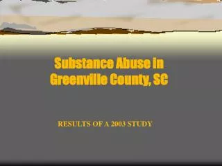 Substance Abuse in Greenville County, SC