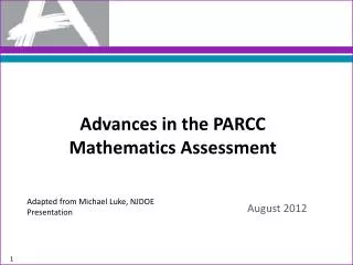 Advances in the PARCC Mathematics Assessment