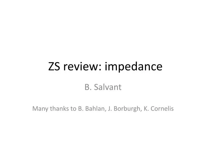 zs review impedance