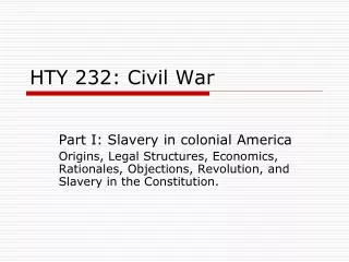 HTY 232: Civil War