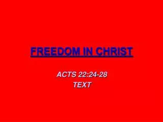 FREEDOM IN CHRIST