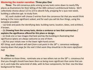 Mastering the master narrative: Three plus One