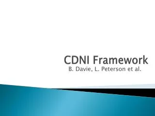 CDNI Framework