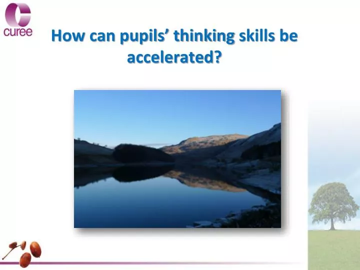how can pupils thinking s kills be accelerated