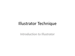 Illustrator Technique