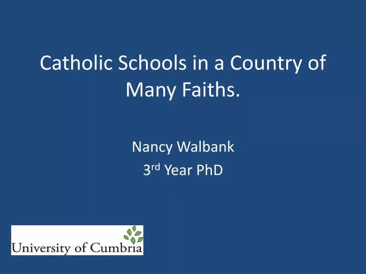 catholic schools in a country of many faiths