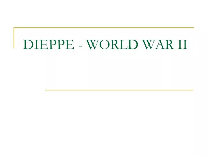 dieppe world war ii