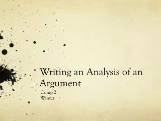 Writing an Analysis of an Argument