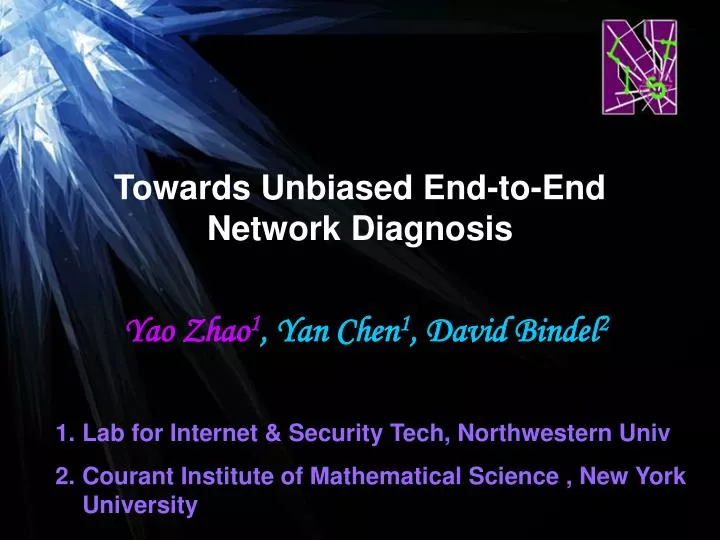towards unbiased end to end network diagnosis