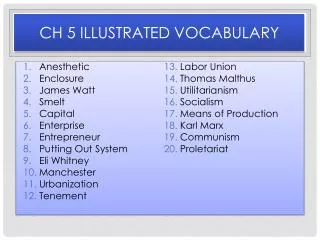 Ch 5 Illustrated Vocabulary