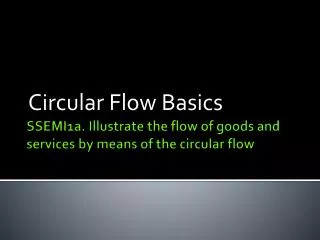 SSEMI1a. Illustrate the flow of goods and services by means of the circular flow