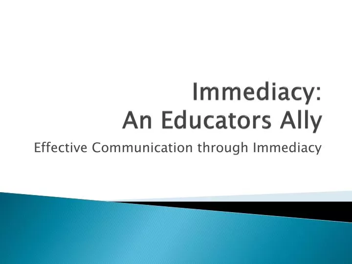 immediacy an educators ally