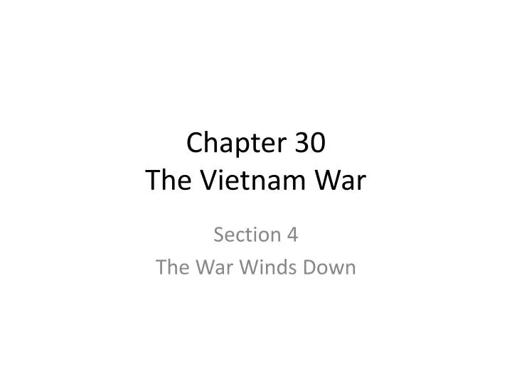 chapter 30 the vietnam war