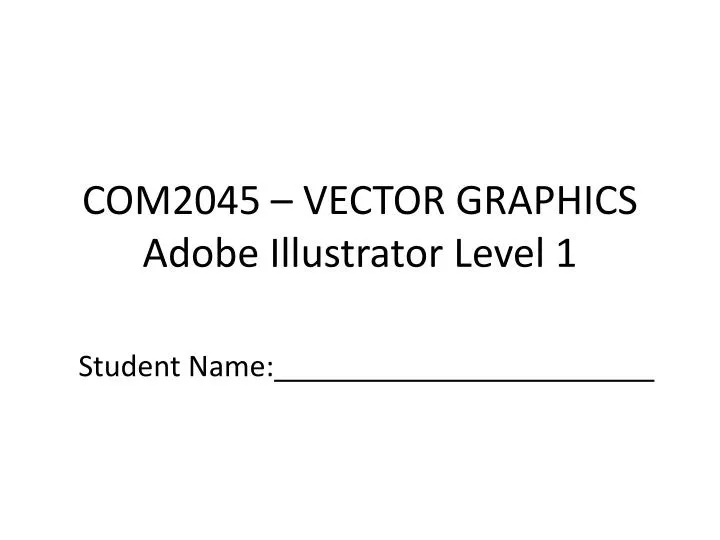 com2045 vector graphics adobe illustrator level 1