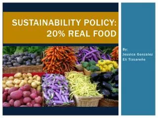 Sustainability policy: 20% real food
