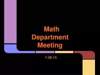 Math Department Meeting