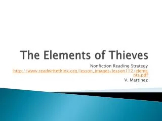 The Elements of Thieves