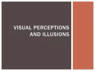 Visual Perceptions and Illusions