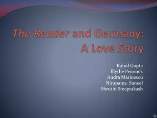 The Reader and Germany: A Love Story