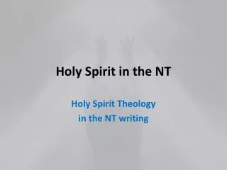 Holy Spirit in the NT