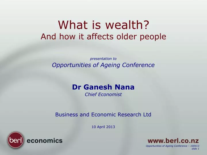 what is wealth and how it affects older people
