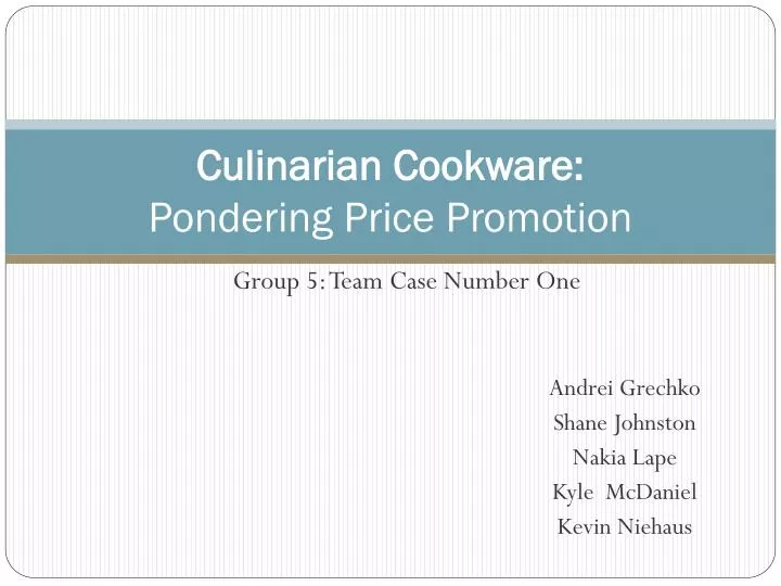 culinarian cookware pondering price promotion