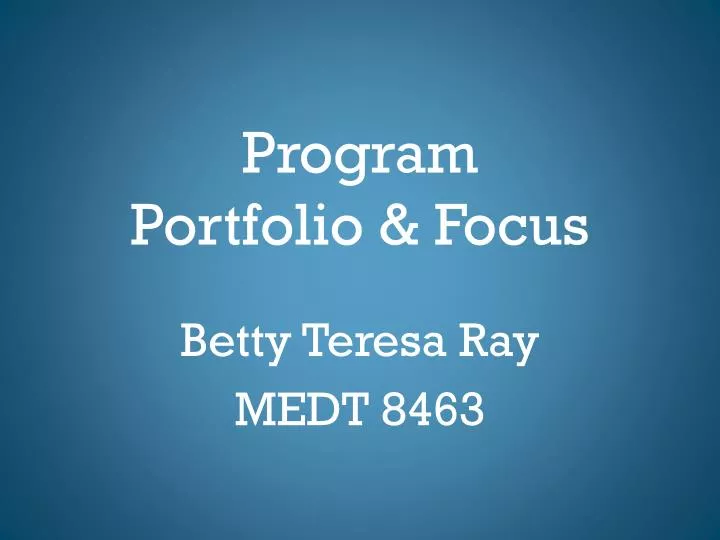 program portfolio focus
