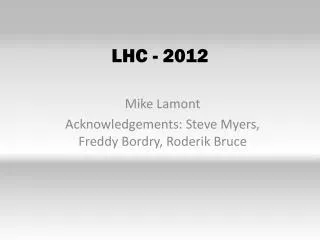 LHC - 2012