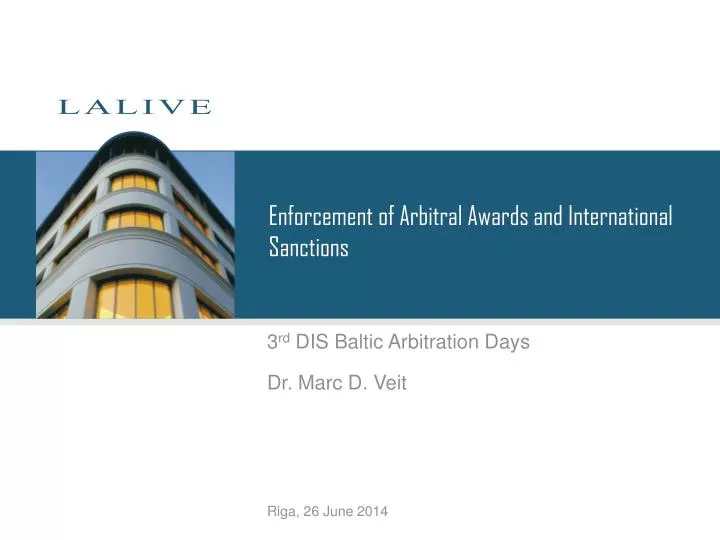 enforcement of arbitral awards and international sanctions