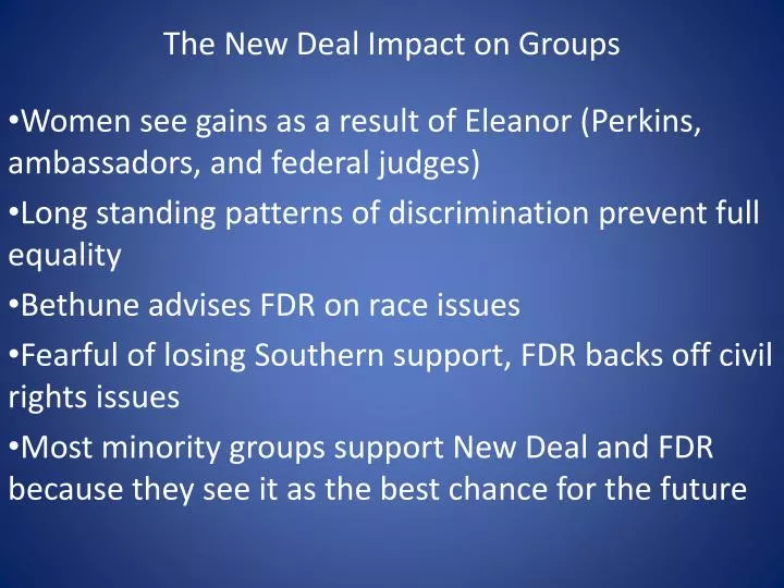 the new deal impact on groups
