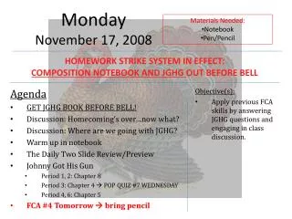 Monday November 17, 2008