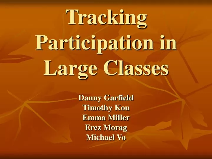 tracking participation in large classes