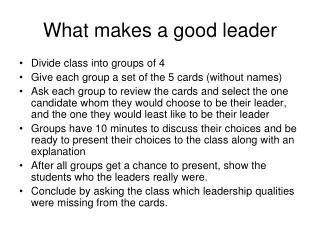 what makes a good leader