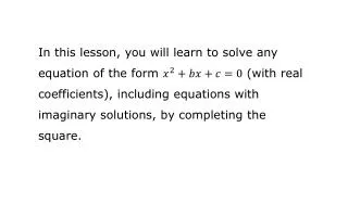 r eview: completing the square