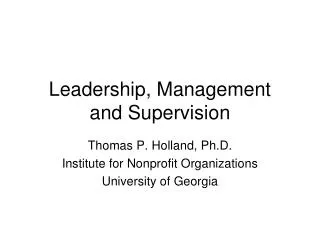 leadership management and supervision